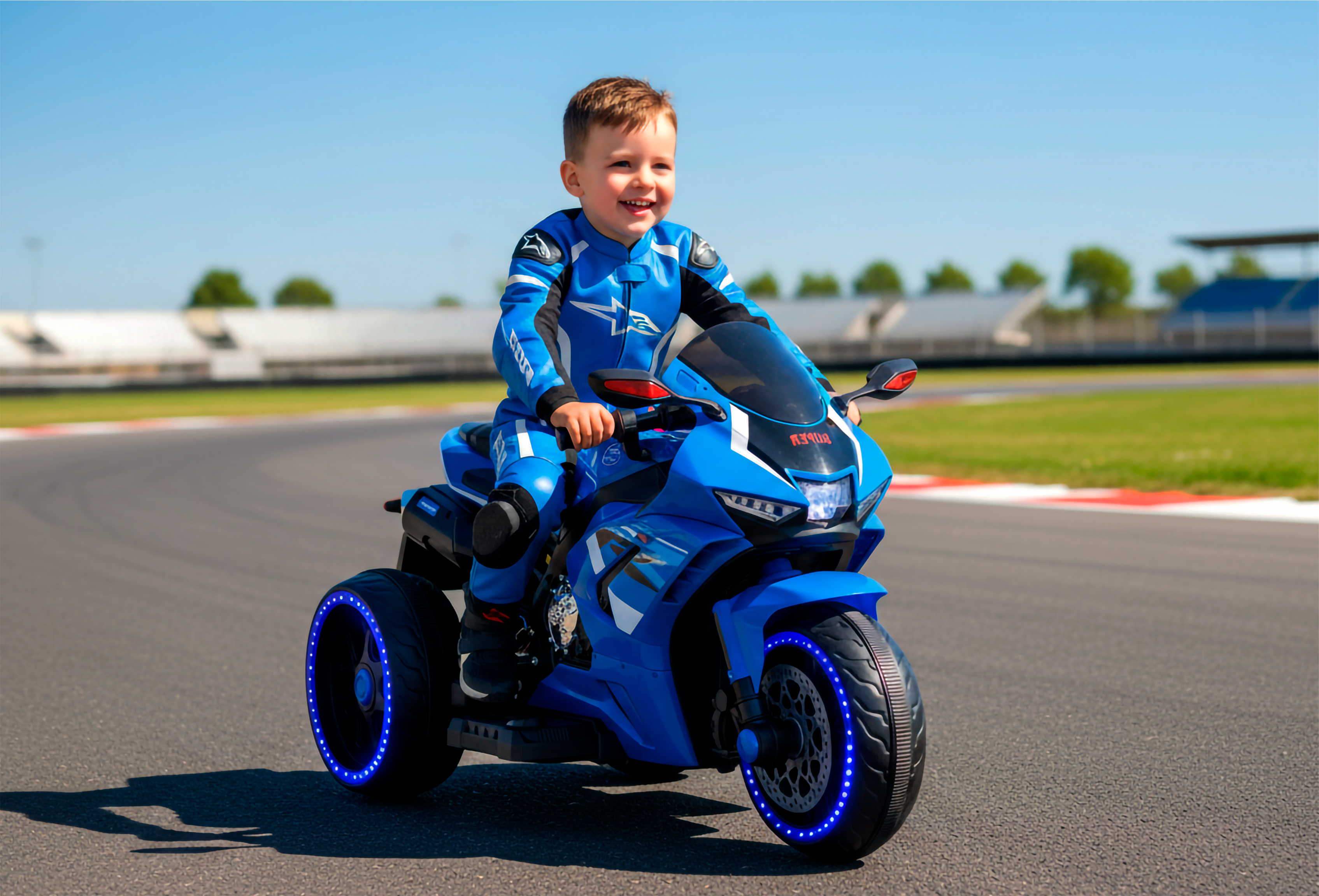 Moto Turbo Sport Trike Azul 12V